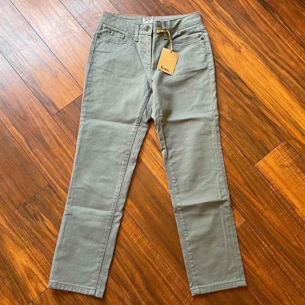 Boden Cropped Jeans Eucalyptus green cotton 2